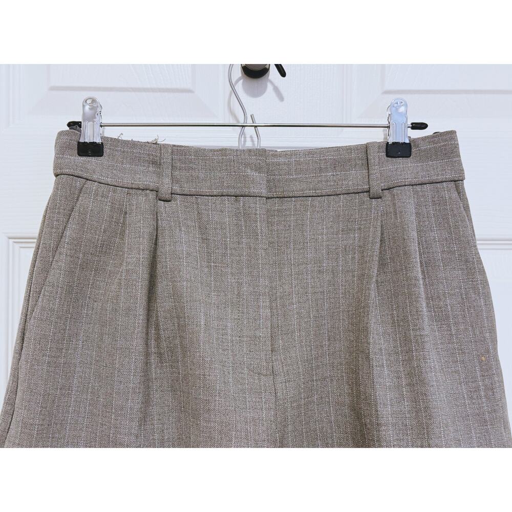 Babaton Pleated Bermuda Trouser Shorts Size 6 Gray Pinstripe Retro Academia Ivy - Picture 6 of 8